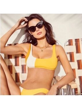NWT - Yellow Colorblock Bikini Set